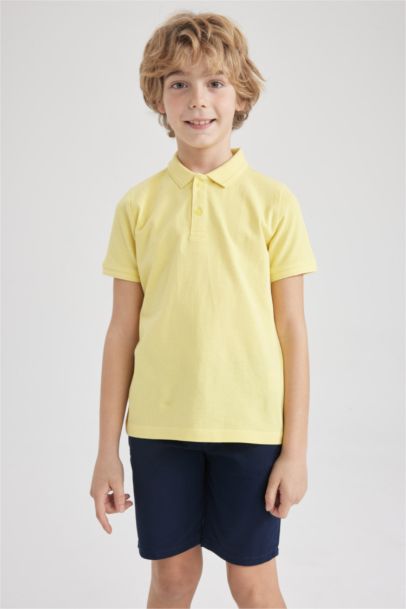 Boy Regular Fit Polo Neck Pique Short Sleeved Polo T-Shirt