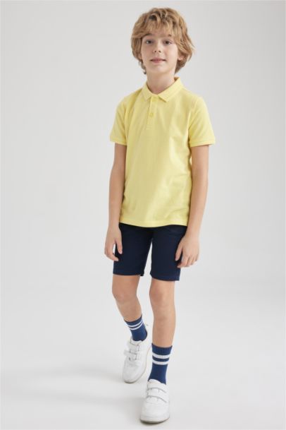 Boy Regular Fit Polo Neck Pique Short Sleeved Polo T-Shirt
