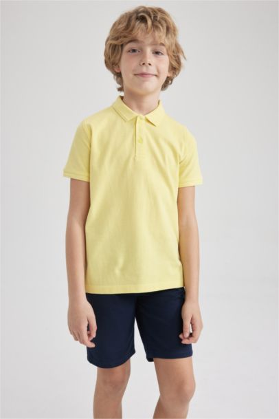 Boy Regular Fit Polo Neck Pique Short Sleeved Polo T-Shirt