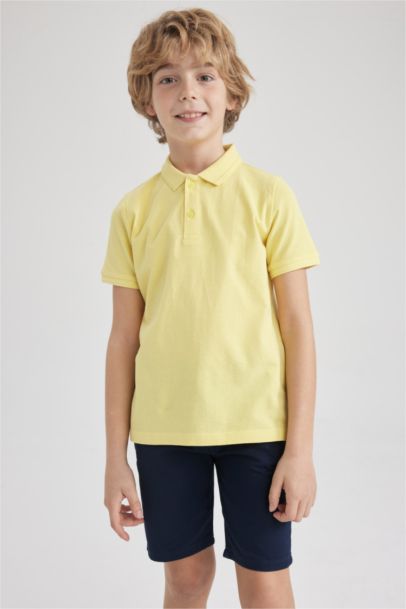 Boy Regular Fit Polo Neck Pique Short Sleeved Polo T-Shirt