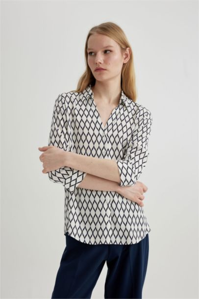 Regular Fit Shirt Collar Long Sleeve Shirt