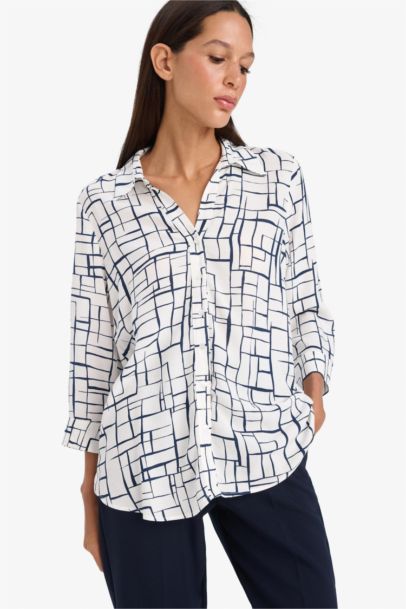 Regular Fit Kareli Uzun Kollu Gömlek