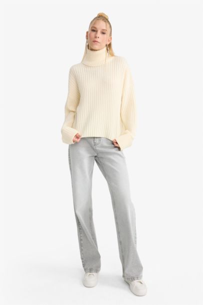 Oversize Fit Turtleneck Pullover