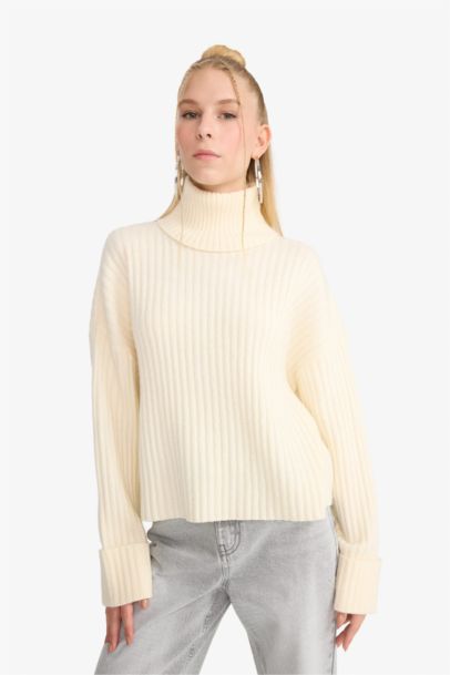 Oversize Fit Turtleneck Pullover