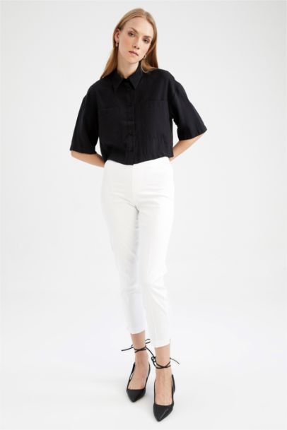 Valentina Sigaret Stretchy Waisted Narrow Leg Satin Trousers