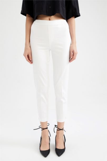 Valentina Sigaret Stretchy Waisted Narrow Leg Satin Trousers