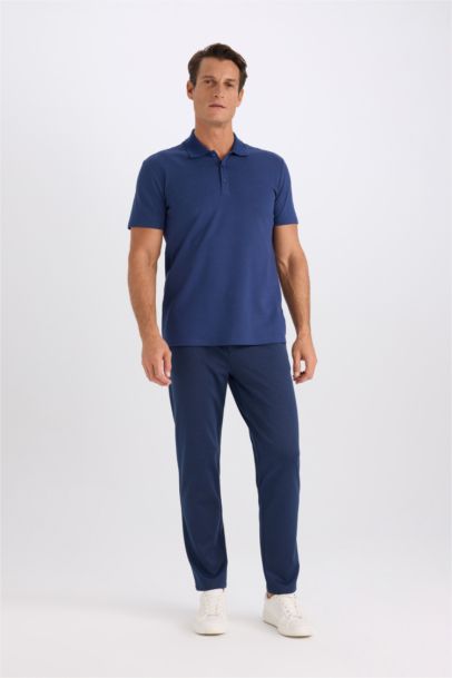 Slim Fit Short Sleeve Cotton Basic Polo Shirt