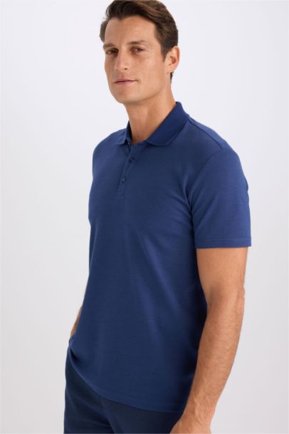 Slim Fit Short Sleeve Cotton Basic Polo Shirt