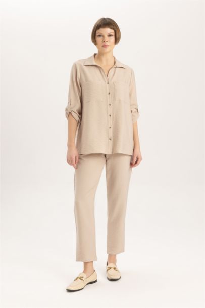 قميص ردن طويل قصة عادية