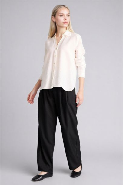 Regular Fit Basic Düz Uzun Kollu Gömlek