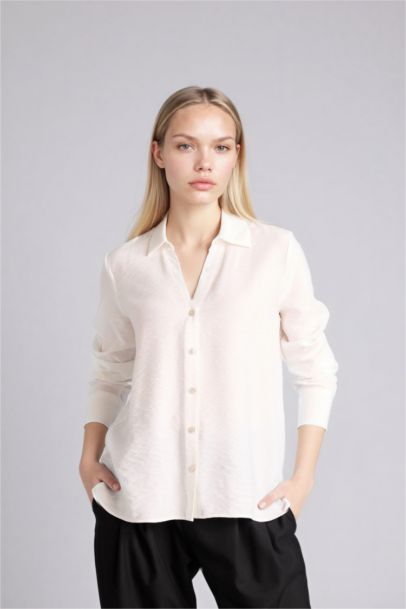 Regular Fit Basic Düz Uzun Kollu Gömlek