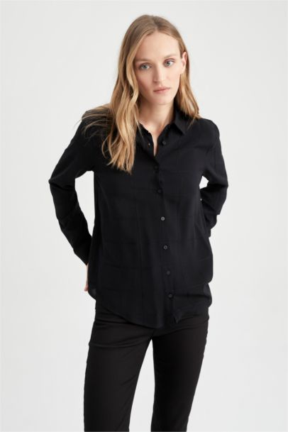 Regular Fit Shirt Collar Long Sleeve Shirt