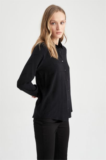 Regular Fit Shirt Collar Long Sleeve Shirt