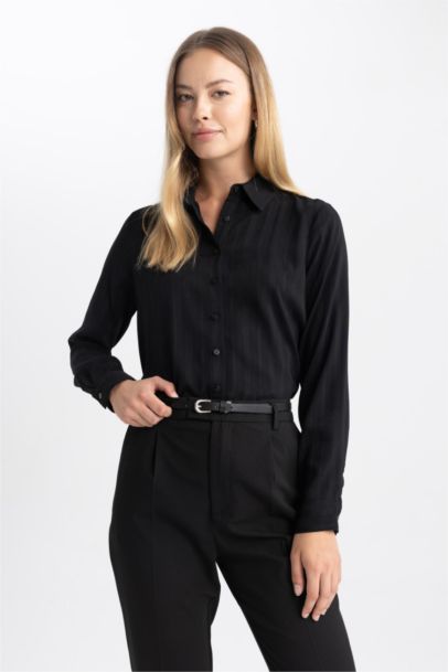 Regular Fit Textured Long Sleeve Shirt