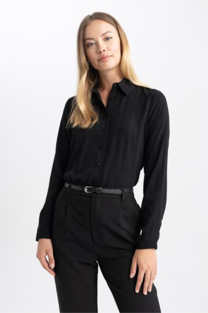 Regular Fit Textured Long Sleeve Shirt