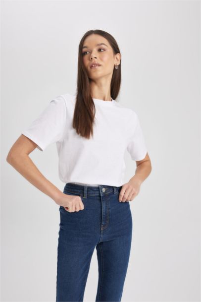 Regular Fit Crew Neck Cotton Short Sleeve T-Shirt