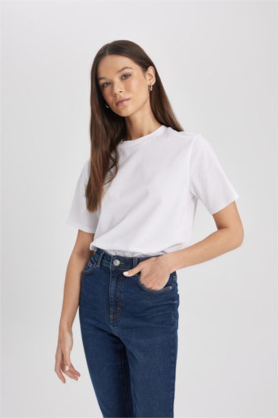 Regular Fit Crew Neck Cotton Short Sleeve T-Shirt