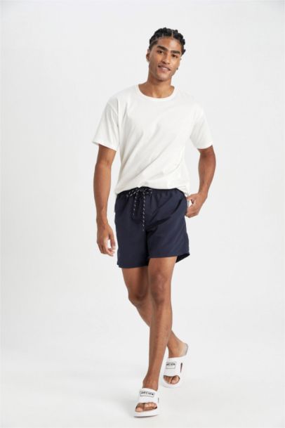 Regular Fit Lined Above Knee Swim Shorts