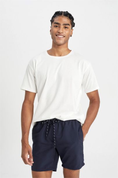 Regular Fit Lined Above Knee Swim Shorts