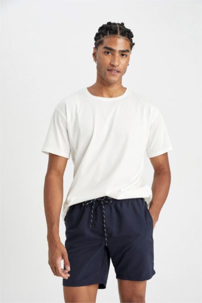 Regular Fit Lined Above Knee Swim Shorts