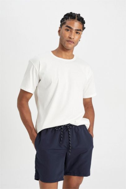 Regular Fit Lined Above Knee Swim Shorts