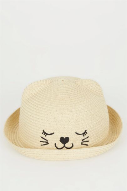 Girl Embroidered Straw Hat