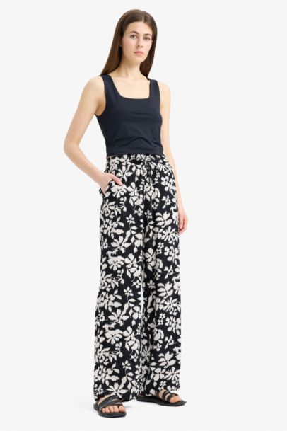 Wide Leg Wide Leg Viscose Trousers