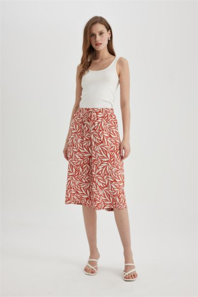 High Waist Crop Fit Viscose Capri