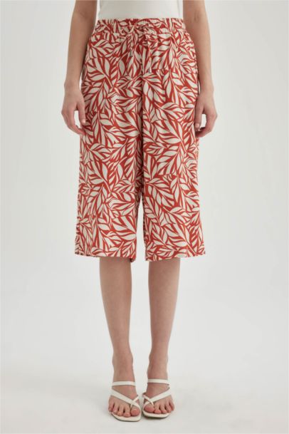 High Waist Crop Fit Viscose Capri