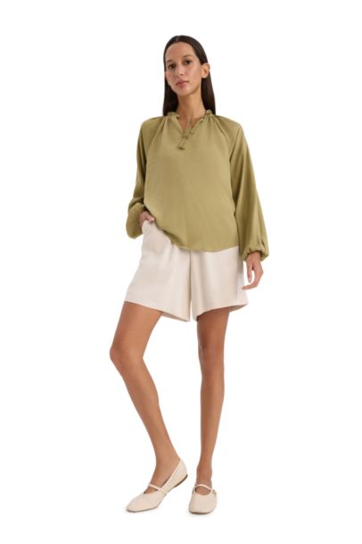 Viscose High Waist Short Leg Shorts