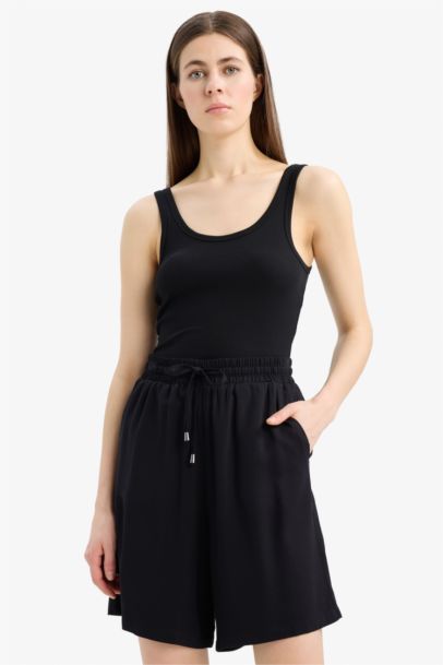 Viscose High Waist Short Leg Shorts