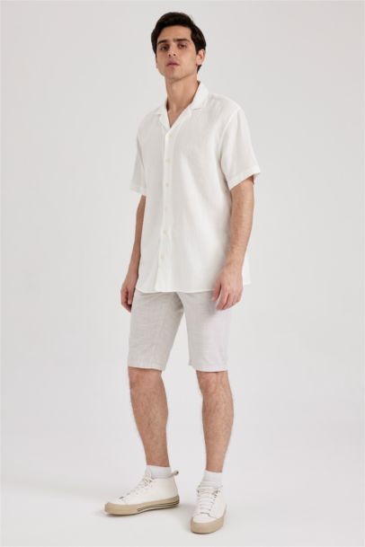 Бермуды стандартного кроя из льна для мужчин
