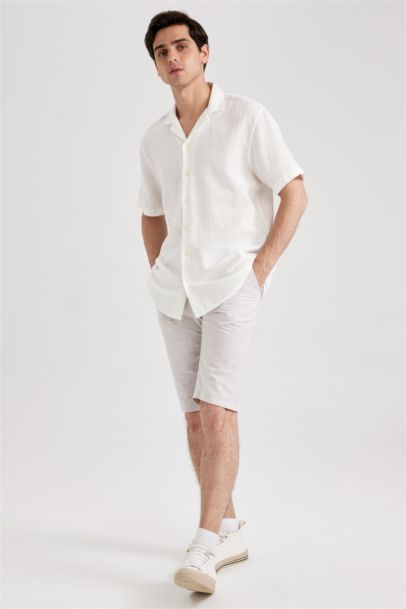 Бермуды стандартного кроя из льна для мужчин