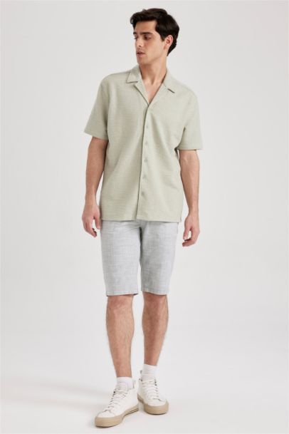 Бермуды стандартного кроя из льна