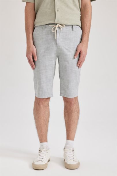 Бермуды стандартного кроя из льна