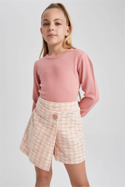 Pull coupe régulière à Col Rond pour Fille