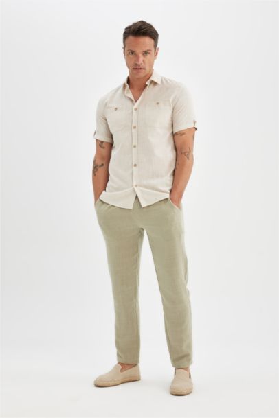 قميص نص ردن بوبلين سليم فيت