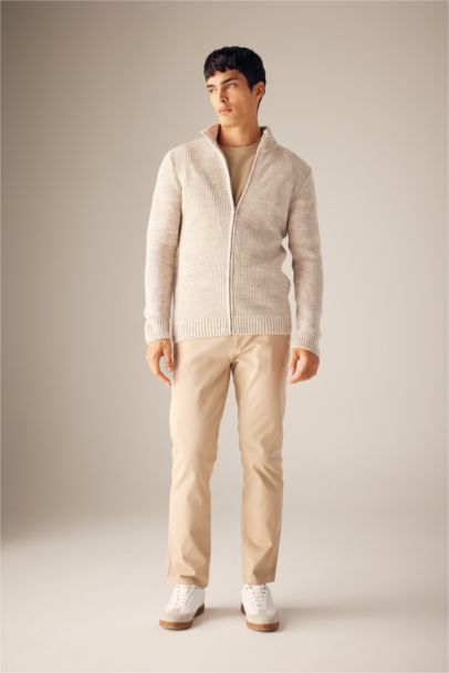 Standard Fit Half Turtleneck Knitwear Cardigan