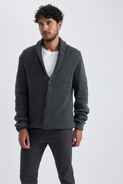 Standard Fit Shawl Collar Knitwear Cardigan