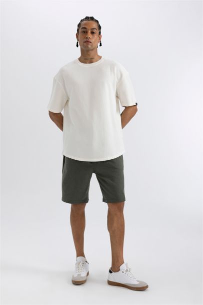 Slim Fit Dar Kesim Cepli Basic Düz Şort