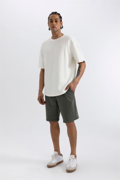 Slim Fit Dar Kesim Cepli Basic Düz Şort