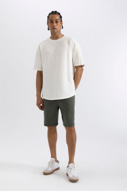 Slim Fit Dar Kesim Cepli Basic Düz Şort