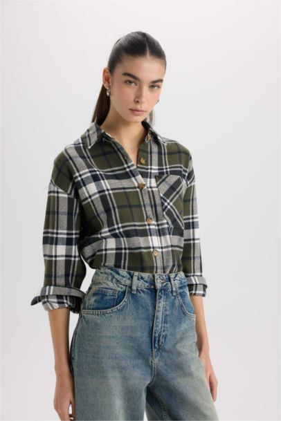 Kareli Flanel Uzun Kollu Oduncu Gömlek