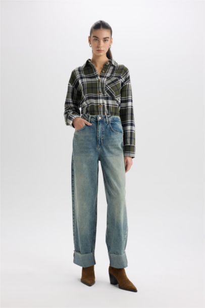 Kareli Flanel Uzun Kollu Oduncu Gömlek