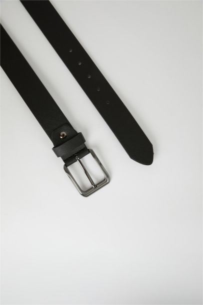 Man Faux Leather Denim Belt