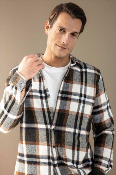 Regular Fit Kareli Oduncu Flanel Uzun Kollu Gömlek