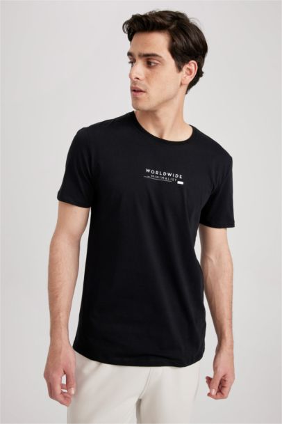 Regular Fit Crew Neck Printed Short Sleeve T-Shirt