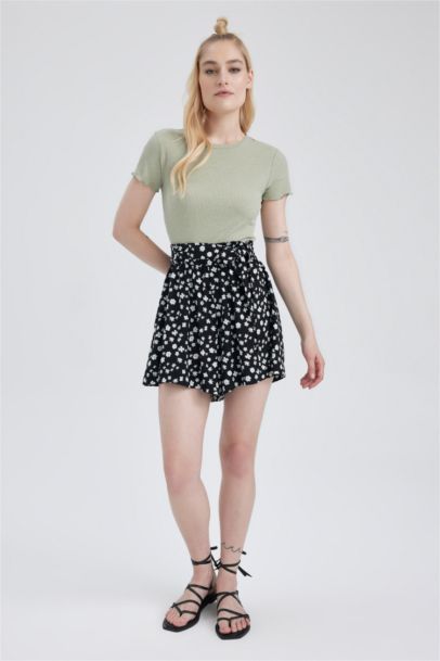 Relax Fit Normal Waist Floral Shorts