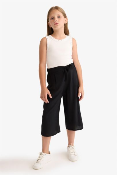Girl Culotte Wide Leg Viscose Trousers