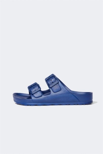 Boy Eva Double Band Buckled Slippers